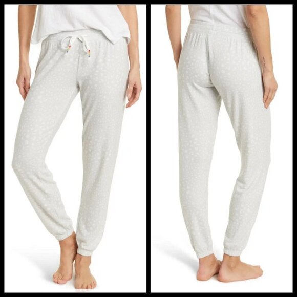 💕PJ SALVAGE💕 Print Jogger Pants Cozy Chic Loungewear Pajama Pants Grey XL NWT - Picture 1 of 13